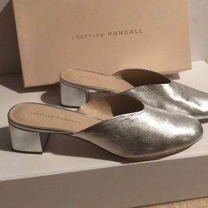 Loeffler Randal Lulu mules silver 8.5
